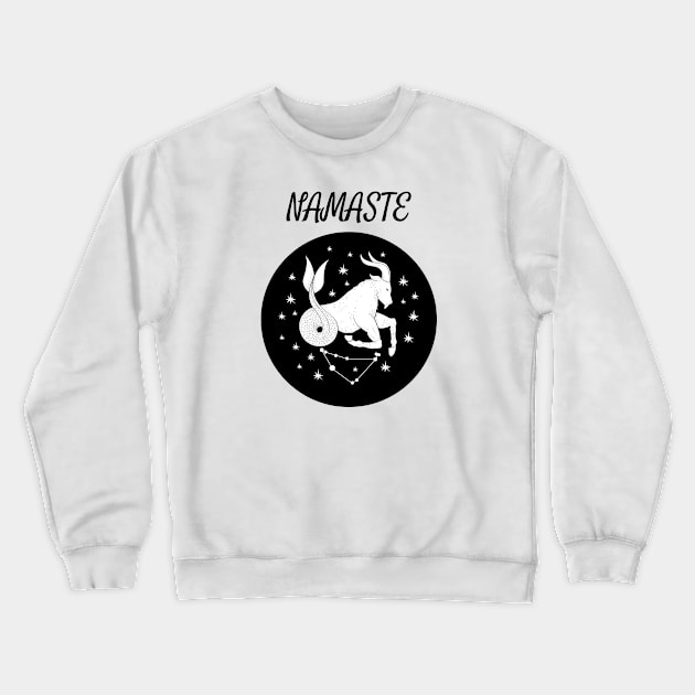 Namaste Capricorn Crewneck Sweatshirt by DesignIndex